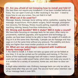 Multiple Colors Available for Customization Foldable Massage Bed Easy Folding Beauty Salon Use Leisure Facilities - Product Image 4