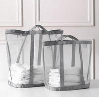 Panier à linge moderne en nylon Sac de lavage en maille pliable au mur
