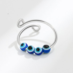 Anillos giratorios de alivio de ansiedad con diseño de Ojo Azul, <span class=keywords><strong>anillo</strong></span> ajustable antiansiedad, <span class=keywords><strong>anillo</strong></span> antiestrés - Product Image 2