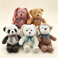 Collection d'animaux en peluche Kawaii, fourrure bouclée ultra douce, panda, lapin, singe, logo personnalisé, jouet en peluche promotionnel pour boutique
