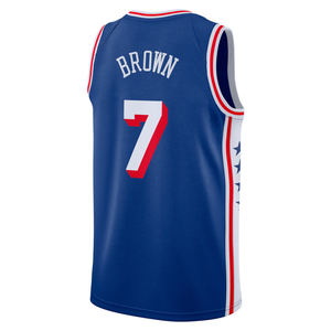 Jersey Bordado de Baloncesto Philadelphia 76 al por Mayor # 23 <span class=keywords><strong>LeBron</strong></span> James # <span class=keywords><strong>7</strong></span> Jaylen Brown # 21 Joel Embiid # 0 Tyrese Maxe Tallas S-XXL - Product Image 5