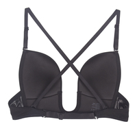 Brasier Sexy Escote en U Profundo con Espalda Descubierta Push-Up Multiusos Transpirable con Aumento de Busto y Copa en V para Mujer