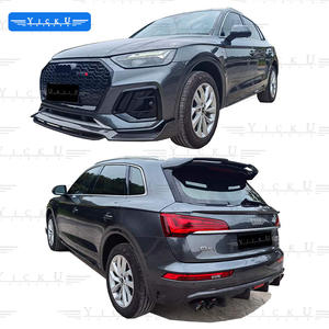 Kit carrosserie en fibre de carbone pour <span class=keywords><strong>Audi</strong></span> Q5L 2018-2022 jupe latérale pelle avant diffuseur arrière aile arrière calandre supérieure CF - Product Image 1