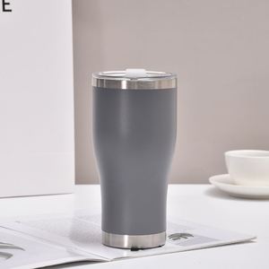 Gobelet isotherme incurvé 30oz 40oz en acier inoxydable à double paroi, isolé sous vide, thermolaqué, avec couvercle et paille - Product Image 6