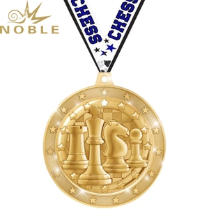 Médaille de compétition d'échecs en or de haute qualité pour enfants en stock - Product Image 4