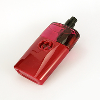 Perfume Femenino, Envase Rectangular Opaco Rojo Rosado, Tapa con Emblema Bronce, Caja Borgoña, Pasión, San Valentín, Larga Duración