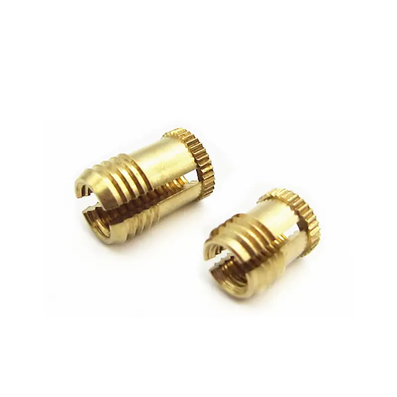 Brass copper sharp knurls slotting nut insert