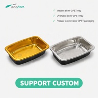 Conteneur alimentaire préfabriqué en plastique CPET recyclable OEM/ODM, barquette d'emballage alimentaire à emporter