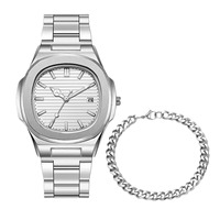 Montre-Bracelet Classique Carrée à Calendrier Sportive pour Hommes, Mode Affaires, Explosive en Gros Transfrontalier, Montre à Quartz à Bracelet en Acier