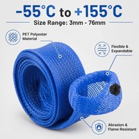 Funda trenzada de nailon de tejido abierto reforzada para mascotas, de alta resistencia, para cables de rack de servidor, grado premium, profesional, de alto rendimiento