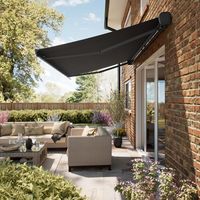 Auvent mural de haute qualité, personnalisable, rétractable, en aluminium, pour terrasse et balcon extérieurs, tissu imperméable