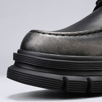 Chaussures habillées en cuir pour hommes, style marche, chaussures de ville, mode, lacets, style britannique, plateforme épaisse, chaussures de travail décontractées