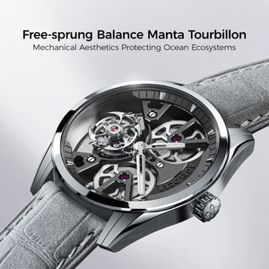 Reloj AGELOCER Free-sprung Balance Manta Tourbillon para Hombre, Reloj Mecánico Manual de Lujo con Esqueleto - Product Image 2