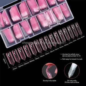 French Dual System <b>Nail</b> Forms Full Square Coffin Stiletto Plastic <b>Extension</b> Molds for <b>Nail</b> Art Design - Product Image 3
