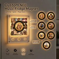 Imán de Refrigerador con CD Giratorio, Luz LED de Inducción NFC, Acrílico Personalizado, Regalo de Boda o Graduación
