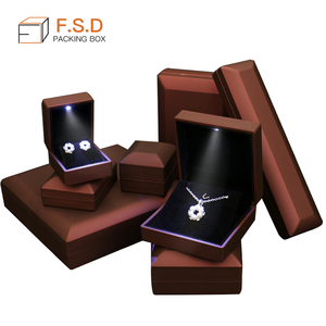 FSDLow Moq customized/Costomized Jewelry Packaging Necklace Jewellery Earring Box Red Necklace Box