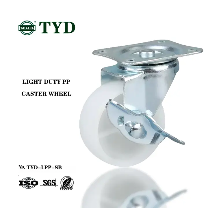 50mm Industrial Caster Wheel Cheap Plastic Caster Light Duty PP Swivel Castor For Trollry Hand Cart White Black