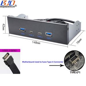 Panel Depan Desktop Driver CD 5,25 inci dengan 2 USB 3.2 Tipe-A + Konektor Tipe-C Ganda 10Gbps untuk Casing Komputer PC Tersedia - Product Image 3