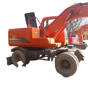 优质原装韩国斗山Dh150w-7 150瓦轮式挖掘机斗山15吨二手挖掘机出售