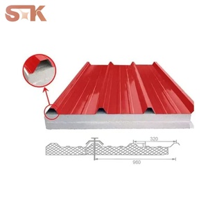 Panneau sandwich EPS à face métallique, prix usine, <span class=keywords><strong>isolation</strong></span> thermique, imperméable, ignifuge, classe B1 B2, pour entrepôts et bâtiments - Product Image 3