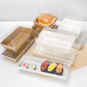 Boîtes d'emballage PET Top Kraft Paper Tray pour emballage de boulangerie charcuterie Matériau de qualité alimentaire Recyclable et résistant aux fuites - Product Image 4