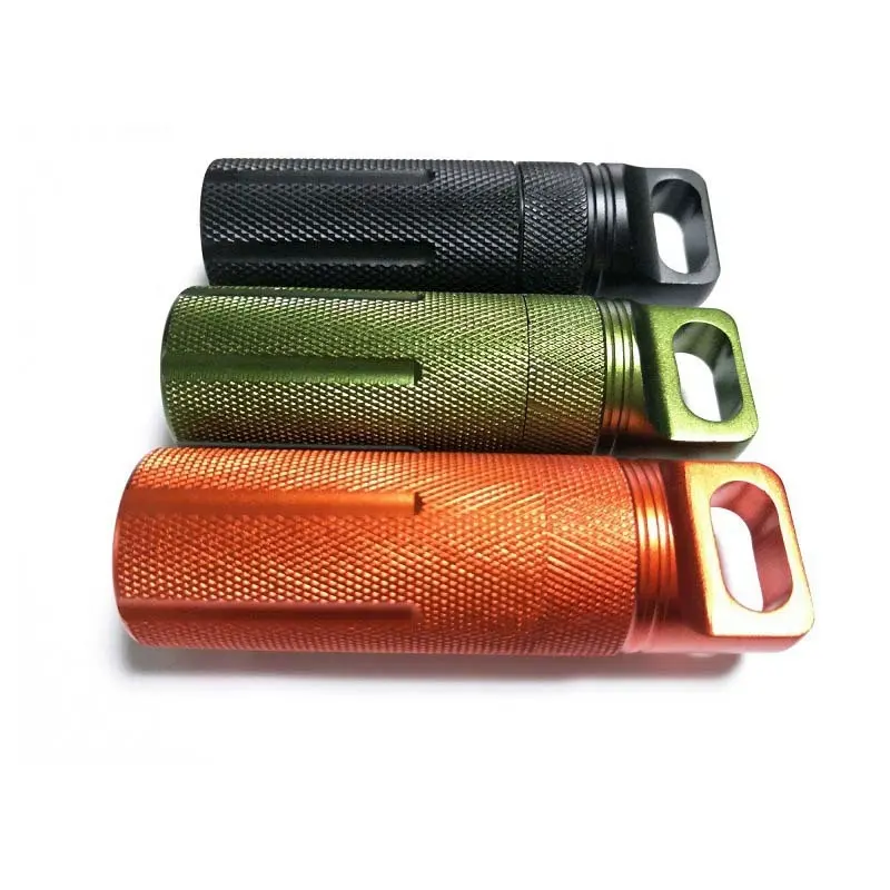 EDC Tools Survival Metal Aluminum Anodised Waterproof Capsules Pill Match Case Box Container for Emergency Kit