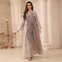 Abaya Islamique 2026 pour Femmes, Robe Musulmane avec Appliques et Broderies Perlées, Robe de Soirée Musulmane, Jalabiya de Luxe de Dubaï, Robes Kaftan pour Femmes