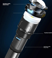Projecteur LED personnalisable en alliage d'aluminium, étanche IP65, rechargeable par USB, à focalisation réglable, portée de faisceau 1000M+, CRI 90 élevé, 2000 Lumens