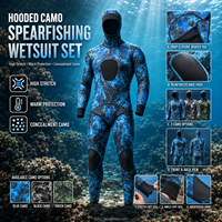 Combinaison de plongée thermique en néoprène camouflage 2 pièces avec capuche pour la pêche sous-marine