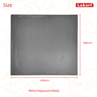 Panneau de rangement pour outils de garage 400*400mm, montage mural, acier au carbone, panneau perforé carré, revêtement en poudre noire, capacité de charge de 10 kg