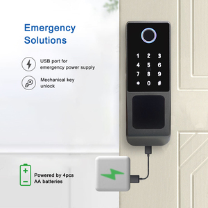 Bảo mật cao không thấm nước kỹ thuật số thông minh rim Door Lock với đôi vân tay độc giả - Product Image 4