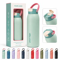 Bouteille d'eau Everich New ODM à double paroi en acier inoxydable 304 avec couvercle à clapet, écologique, sans BPA, pour le bureau, le sport, la remise en forme, l'usage quotidien