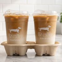 Gobelets en plastique PET personnalisés de 12 oz, 14 oz, 16 oz, 20 oz avec couvercles, gobelets à café en plastique transparent jetables personnalisés avec logo