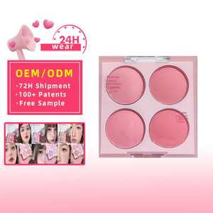 OEM 4 couleurs dégradées <span class=keywords><strong>Maquillage</strong></span> pour le visage <span class=keywords><strong>Teint</strong></span> blush imperméable longue durée poudre <span class=keywords><strong>maquillage</strong></span> quotidien Poudre blush palette - Product Image 1