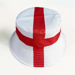 Cappello a Secchiello con Stampa della Bandiera Rossa dell'Inghilterta per il Mondiale di Calcio 2026 - Product Image 3