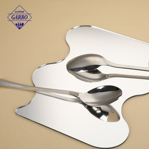 Set di posate in acciaio inossidabile 201 con 5 modelli, design dorato, posate con motivo a strisce, design moderno, forchetta da cena, cucchiaio da tè - Product Image 6