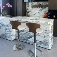 Tabouret de bar minimaliste nordique, chaise de comptoir pivotante réglable, chaise haute de bar de luxe en acier inoxydable