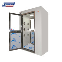 Système de douche d'air pour salle blanche Senbao, certifié CE, verrouillage automatique, acier inoxydable, réglable 0-99s, pour 1-2 personnes