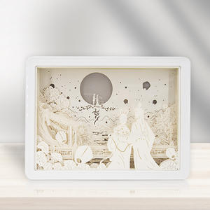 Regalo festivo Luz y sombra Papel Tallado Luz Joyero Fabricantes Venta al por mayor Hogar con luces de ambiente 3D - Product Image 2