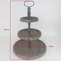 Plateau de service pliable en bois durable à 3 niveaux, forme personnalisée pour cupcakes, gâteaux, fruits, desserts