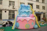 Modèle de gâteau d'anniversaire gonflable géant personnalisé pour la publicité, décoration d'événements et de fêtes