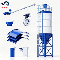 Capacidad de 100 toneladas Construcción de silo de cemento de acero inoxidable Estructura atornillada Sistema de descarga por gravedad Motor eléctrico completo