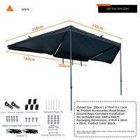 Auvent latéral de voiture à 180 degrés avec lumière LED, auvent de toit de véhicule en forme d'éventail imperméable pour 4x4, SUV, camping, voyage