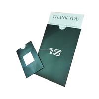 EN-126 Enveloppe en papier vert pour hôtel et restaurant, enveloppe personnalisée pour facture, emballage avec fenêtre en PVC