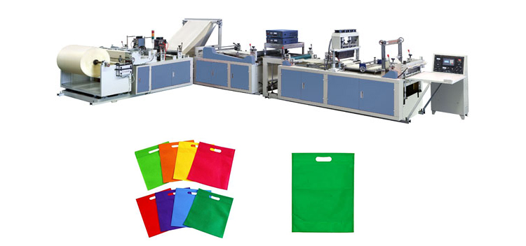 Ultrasonic D Cut Paper Shopping Bag Making Machine 120pcs / Min Non Woven