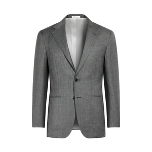 <span class=keywords><strong>Costume</strong></span> sur mesure VBC gris moyen respirant grande taille pour <span class=keywords><strong>homme</strong></span>, <span class=keywords><strong>style</strong></span> banquier haut de gamme, à revers crantés, en laine, simple boutonnage - Product Image 1