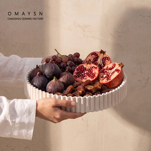 Omaysn <strong>Ceramic</strong> Fruit <strong>Plate</strong> <strong>Ceramic</strong> Fruit <strong>Plate</strong> <strong>Ceramic</strong> Fruit Shape <strong>Plates</strong> Elongated Oval Porcelain <strong>Plates</strong> Textured Modern - Product Image 4