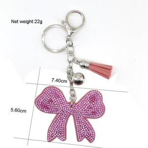 Wholesale Sparkly Charm Keychain with Diamond Studded and <b>Large</b> <b>Bow</b> Adorable Pendant Accessory for Women - Product Image 6