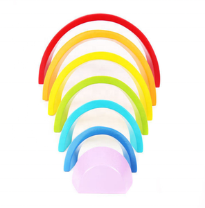 Blocchi di <span class=keywords><strong>puzzle</strong></span> di legno di scuola materna per bambini di intelligenza giocattoli montessori rainbow bridge building <span class=keywords><strong>block</strong></span> per la vendita - Product Image 4