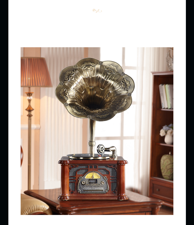 Best quality Retro record player vinyl turntable player wholesale antique gramophone